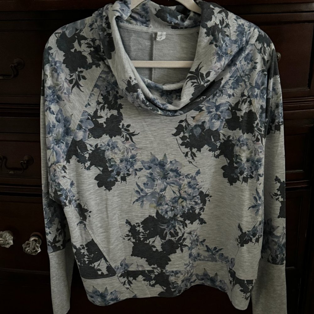 Ideology Floral Cowl Neck Knit Top - Size M